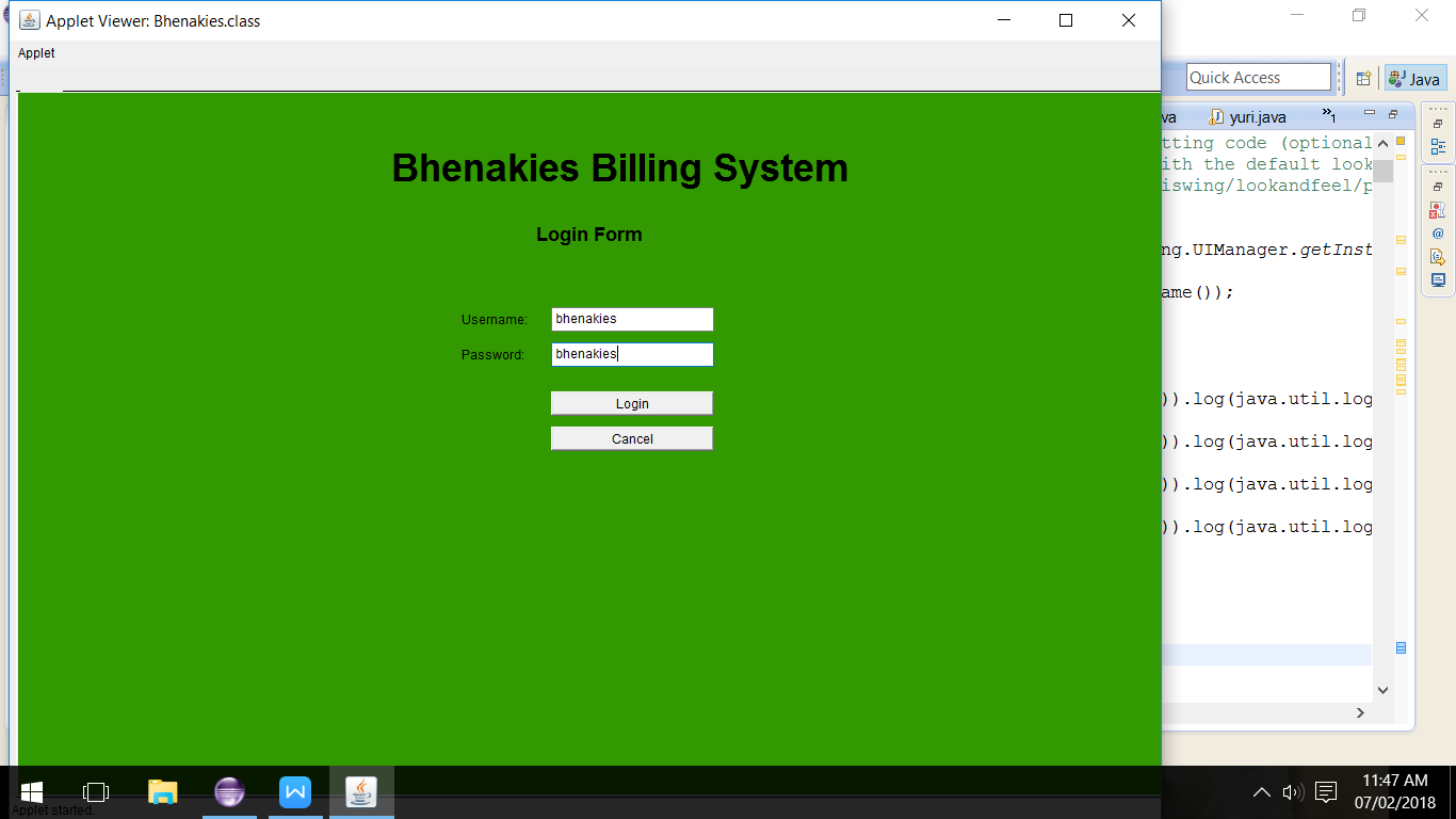 Bhenakies Billing System